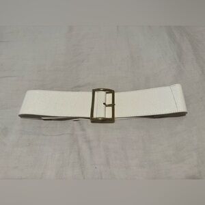 White Belt with Gold Buckle